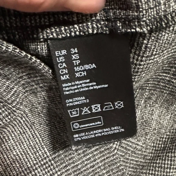 H&M Elegant Gray Plaid Dress Size XS - Picture 13 of 13